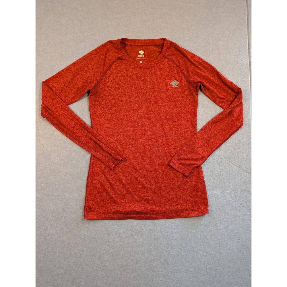 Rabbit EZ Tee Running Women XS Orange Heather Long Sleeve Performance Top